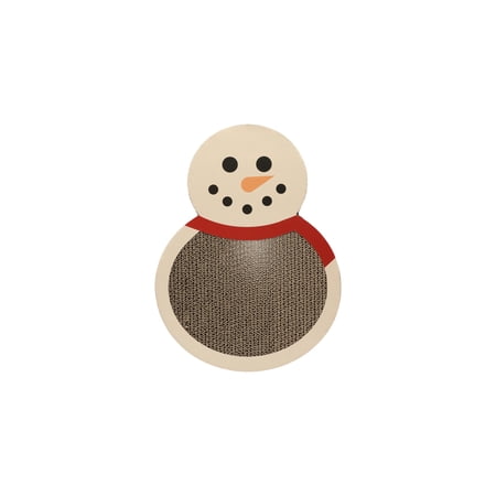 Pearhead Snowman Cat Scratching Pad, Holiday Pet Toy Cat Accessory for Pet Owners