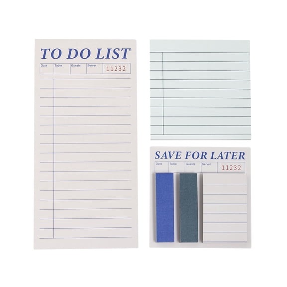 Pearhead Diner Sticky Note Set, 5 Paper Note Pads and Flags, Multicolor