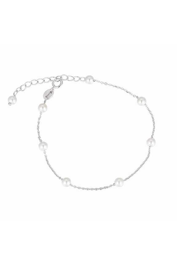 Pearl 925 Sterling Silver Bracelets for Women, Fashion Adjustable Slider Unique S925 Bracelet Jewelry For Wedding Gifts