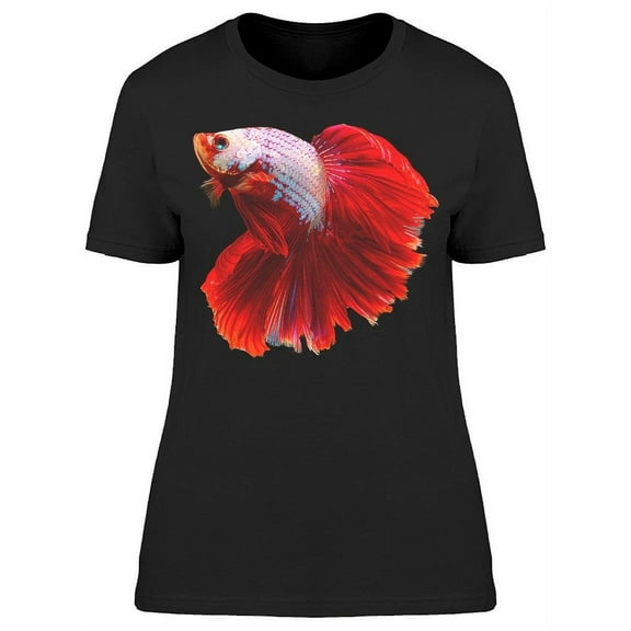 Pearl And Red Betta Fish Siamese T-Shirt Women -Image by Shutterstock, Female Small