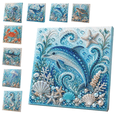thumbnail image 1 of Pearl Art DIY Kit Ocean Theme,Blue Ringed Octopus 3D Diamond Painting For Adults,DIY Pearl Mosaic Craft Set With Rhinestones And Beads,Coastal Wall Art Decor Gift For Beginners, 1 of 8