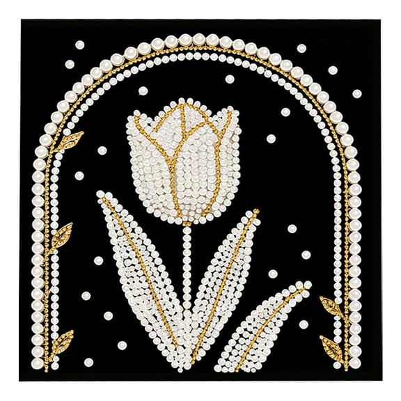 Pearl Art Painting DIY Kit, Complete 30x30cm DIY Craft for Adults Beginner, Reflective Pearl Dots Diamond Arts, Diamond Dots Beads Canvas Art for Wall Decor