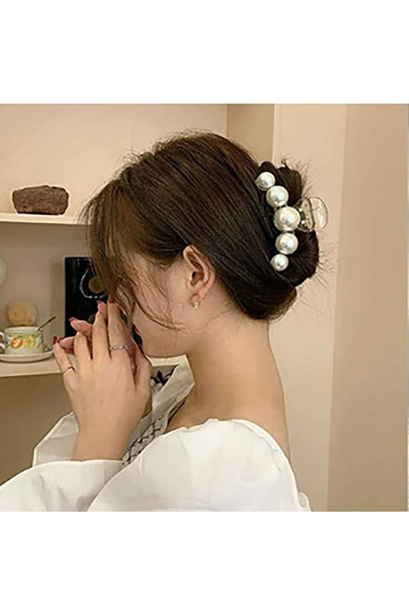 Pearl Barrettes Elegant Back Head Hair Clips for Women Stylish Hair Accessories