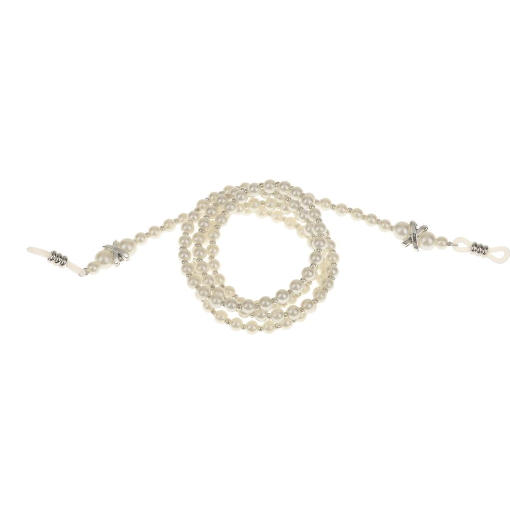 Pearl Bead Eyewear Sunglass Cord Capping Band String Chain - Walmart.com