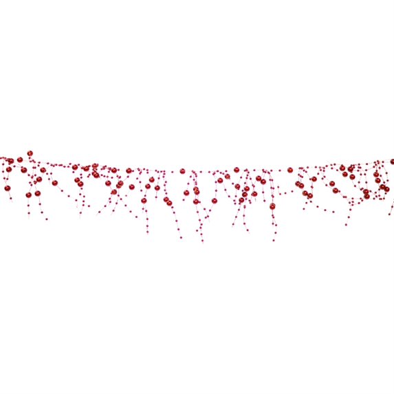 Pearl Bead Garland Red (Set of 12) 5'L Acrylic