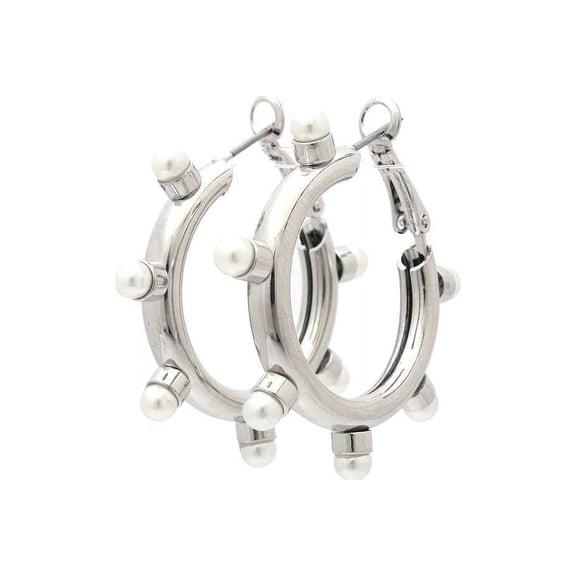 Pearl Bead Hoop Earring