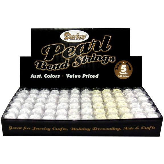 Darice Pearl Bead Strands Round White 3mm