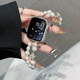 thumbnail image 1 of Pearl Beaded Bracelet Band Compatible for iWatch 49mm 46mm 45mm 44mm 42mm, Fashion Chic Star Bracelet Elegant Wristband Cute Watch Strap for iWatch Series 10 9 8 7 6 5 4 SE 3 2 1 Ultra, Silver, 1 of 8