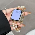 thumbnail image 1 of Pearl Beaded Bracelet Band Compatible for iWatch 49mm 46mm 45mm 44mm 42mm, Fashion Chic Star Bracelet Elegant Wristband Cute Watch Strap for iWatch Series 10 9 8 7 6 5 4 SE 3 2 1 Ultra, Gold, 1 of 7