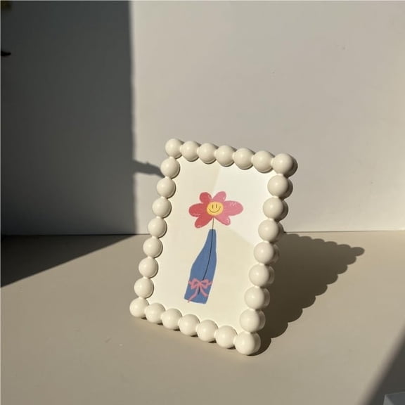 Pearl Beaded Tabletop Picture Frame Pastel
