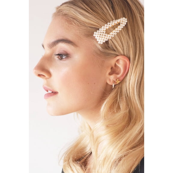 Pearl Beaded Triangle Hair Clips