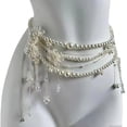 thumbnail image 1 of Pearl Body Chain Multi Layered Pearl Waist Belt Pearl Waistband Bikini Belly Chain Summer Beach Body Accessories for Women and Girls, 1 of 9