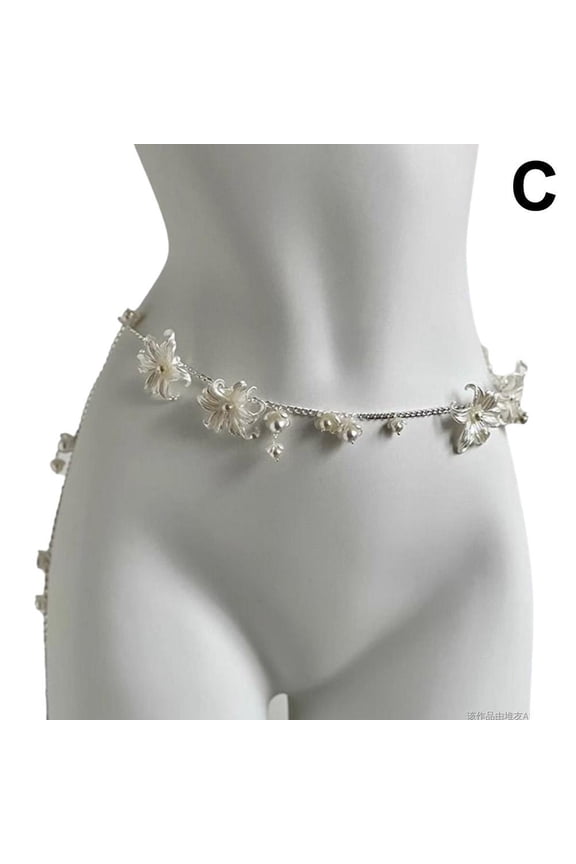 Pearl Body Chain Multi Layered Pearl Waist Belt Pearl Waistband Bikini Belly Chain Summer Beach Body Accessories for Women and Girls