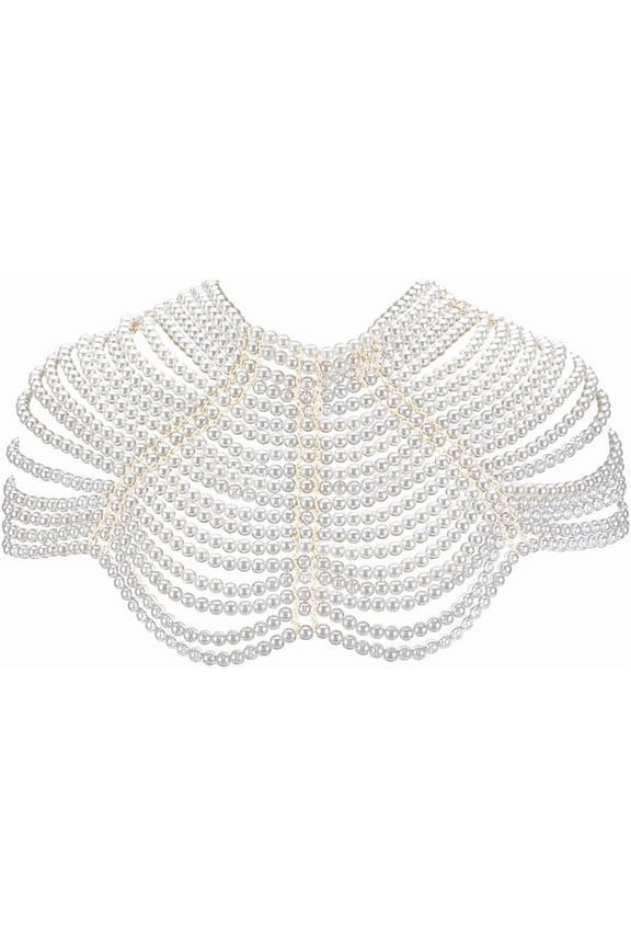 Pearl Body Chain Shoulder Necklaces Bra Chain Beaded Arm Chains Body Jewelry Summer Beach Bikini Shoulder Harness Wedding Party Accessories