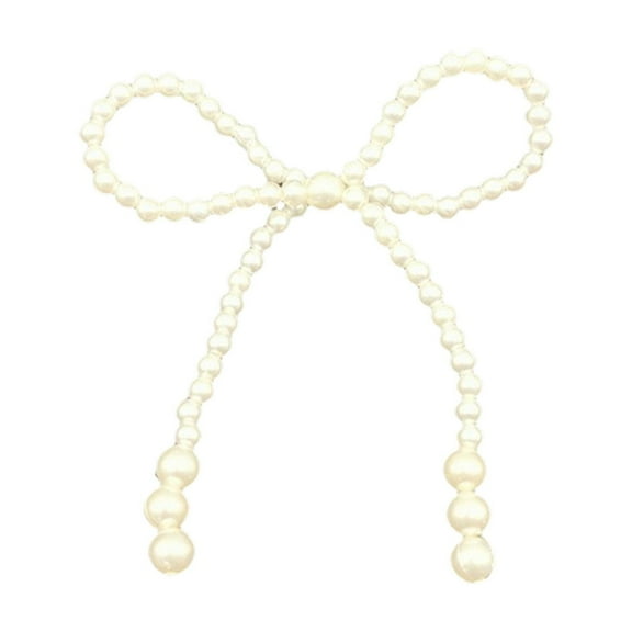 Pearl Bow Christmas Ornament, White Bowknot Tree Topper Hanging Decoration for Christmas Tree, Wedding, , Home Decor, A, Bow