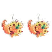 LLQKIGSXSE Pearl Bow Earrings Women Thanksgiving Wooden Earrings Drop Dangle Earrings Handmade Turkey Pumpkin Maple Leaf Fall Earrings Jewelry Gifts for Women Girls 40Th Birthday Gifts Women