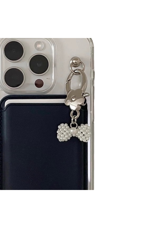 Pearl Bowknot Flower Keychain Pendant Lovely Decoration Bag Phone Pendant Women Backpack Handbag Charm Gift