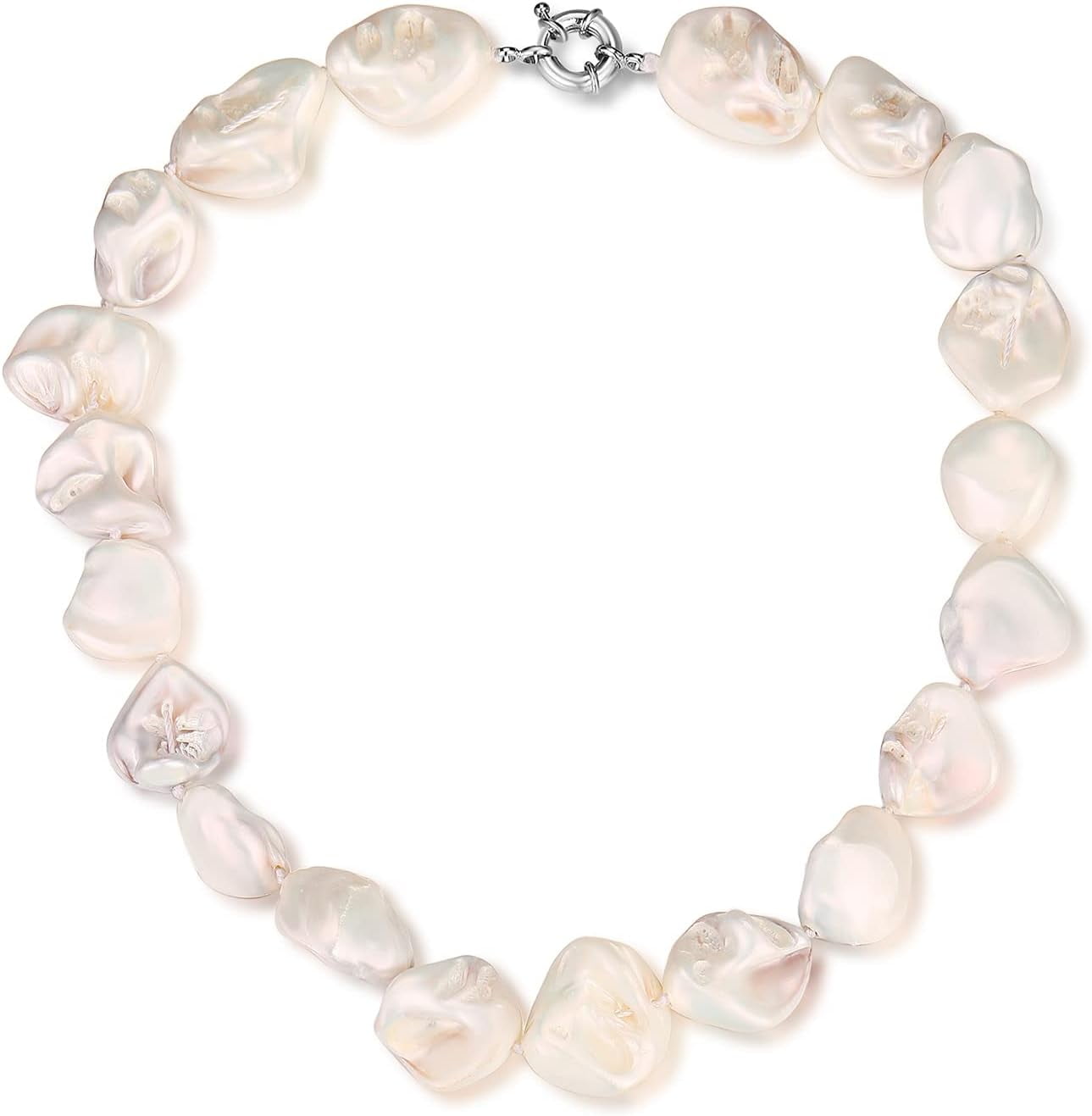 Camellia Flower Choker Necklace With Baroque Pearls – Colorful Floral & Zircon Statement Jewelry For Women