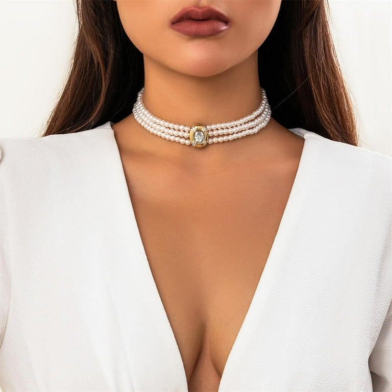 Imitation pearl choker necklace new arrivals