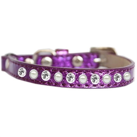 Pearl & Clear Jewel Ice Cream Cat Safety Collar, Purple - Size 12