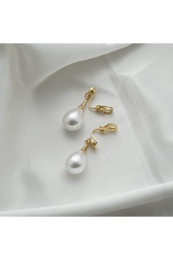 Pearl Clip On Earrings For Women Op Clip Earrings For Women Gold Plated White Imitation Pearl Earrings Fashion[Z2184]