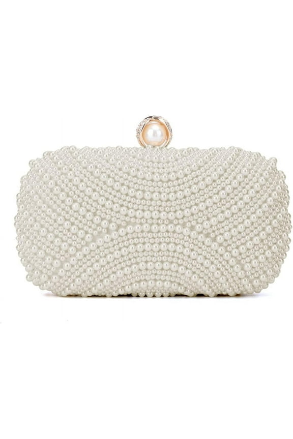 Pearl Clutch Purses for Women Wedding Bride Pearl Evening Bag Party Clutch Wallet Tote Handbag