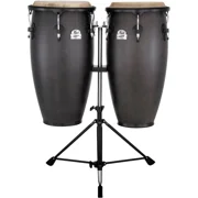 Pearl Conga and Tumba Set, 11.75" and 12.5" With Stand - Sheer Black