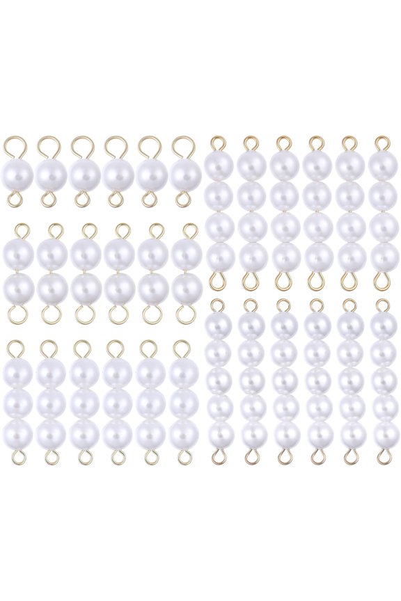 Pearl Connector Charms Round Shell Pearl Connector Charms with 304 Stainless Steel Loops for Jewelry Making DIY Craft Supplies Earring Necklace Bracelet 1set DIY