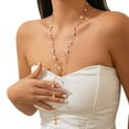 thumbnail image 1 of Pearl Cross Y-shaped Chain Necklace Long Versatile Tassel Sweater Chain Hot F4, 1 of 9
