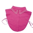 thumbnail image 1 of Pearl Decor Peter Pan False Collar, AURORADY Detachable Faux Dickey Collar, Elegant Half Blouse Layering Fake Collar Fashion Accessories for Women Girls Sweater Shirt Pink One Size Detachable Collar, 1 of 2