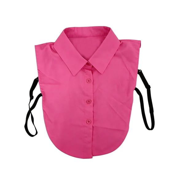 Pearl Decor Peter Pan False Collar, AURORADY Detachable Faux Dickey Collar, Elegant Half Blouse Layering Fake Collar Fashion Accessories for Women Girls Sweater Shirt Hot Pink One Size