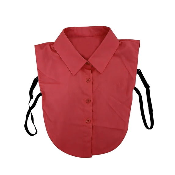 Pearl Decor Peter Pan False Collar, AURORADY Detachable Faux Dickey Collar, Elegant Half Blouse Layering Fake Collar Fashion Accessories for Women Girls Sweater Shirt Red One Size Detachable Collar