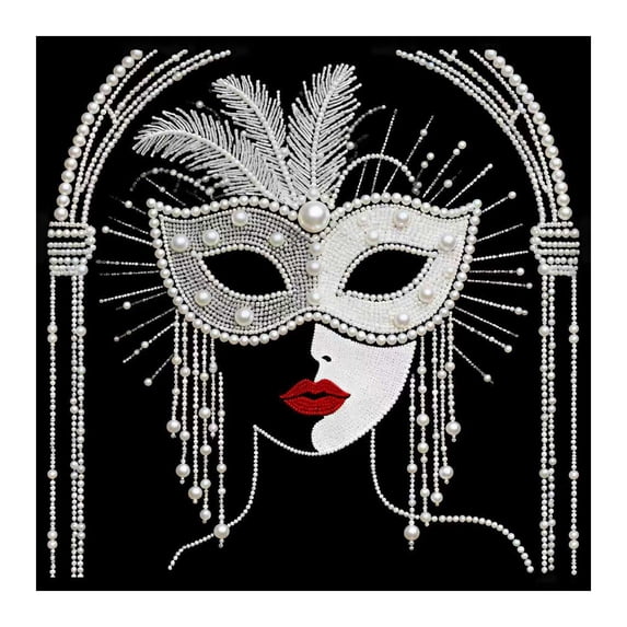 Pearl Diamond Art Kit 12 x 12 Inch Design, 5D DIY Full Drill Rhinestone Painting Set with Stretched Canvas for Home Decor