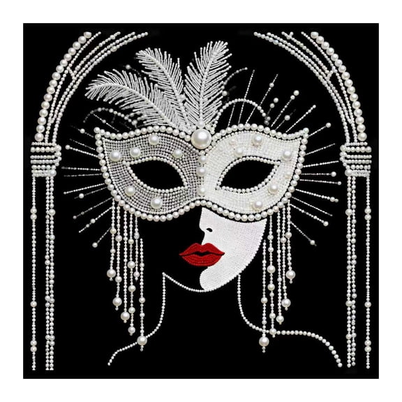 Pearl Diamond Art Kit 12 x 12 Inch Design, 5D DIY Full Drill Rhinestone Painting Set with Stretched Canvas for Home Decor
