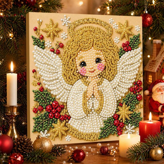 Pearl Diamond Art Kit, DIY Pearl Bead Painting Craft Set for Home Wall Decor, Creative Handmade Art Project for Adults Beginners, Gem Style Decorative Craft Supplies