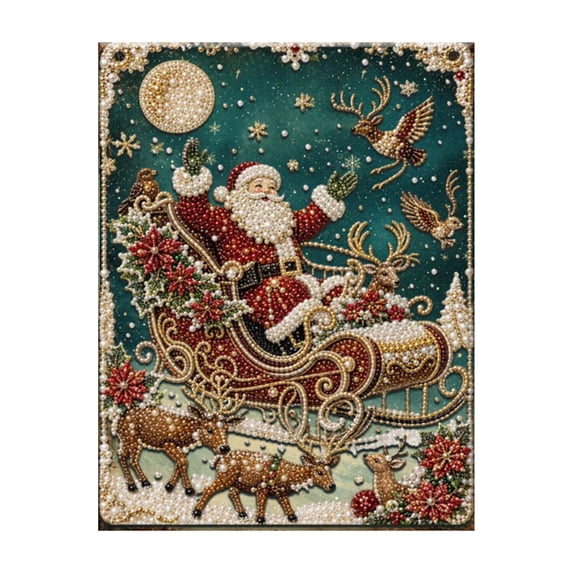 Pearl Diamond Art Kits for Adults Christmas DIY Craft Set, pearl art diy kit Holiday Decoration Project, Pearl Painting for Adults Handmade Artwork Materials for Home Decor Gift