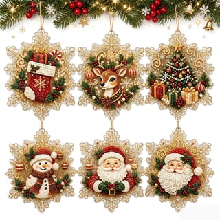Pearl Diamond Art Kits For Adults, 6Pcs Christmas Ornament DIY Pearl Diamond Painting Craft, Handmade Christmas Tree Hanging Decor And Holiday Gift