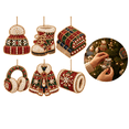thumbnail image 1 of Pearl Diamond Art Kits for Adults, DIY Acrylic Tree Pendant Christmas Ornaments, 6 Pcs Single‑Side Hanging Winter Xmas Craft Gift , A, 1 of 4