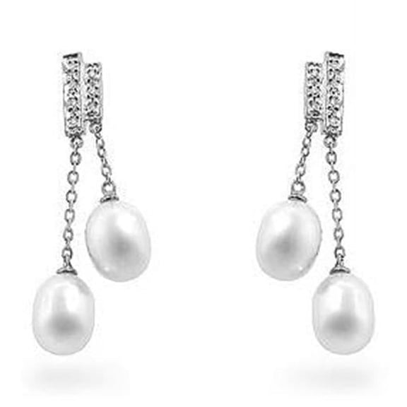 Pearl Diamond Dangles