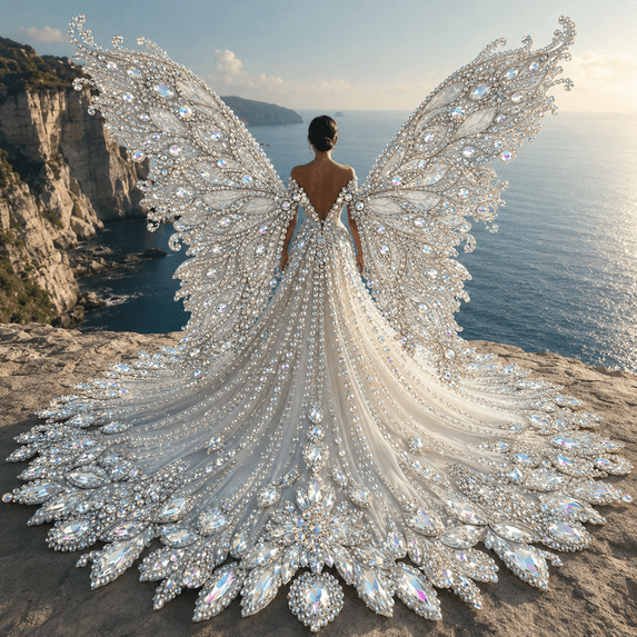 Pearl Diamond Painting Kit for Adults Beginners, Gown Lady Butterfly Special Shaped Rhinestone Art, DIY Partial Drill Gem Painting Craft for Home Decor Gift