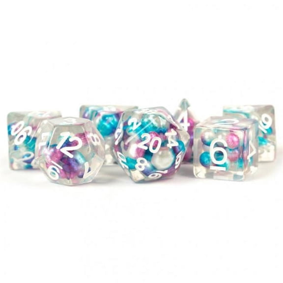 Pearl Dice Set - Purple & Light White - 7 Piece