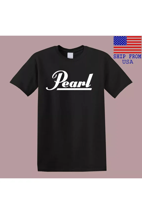 Pearl Drums Famous Drum Men's Black T-Shirt Size S-5XL