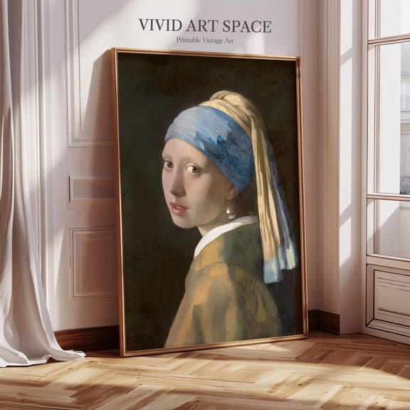Pearl Earring Classic Inspired Wall Art Decor Unframed Paper Print