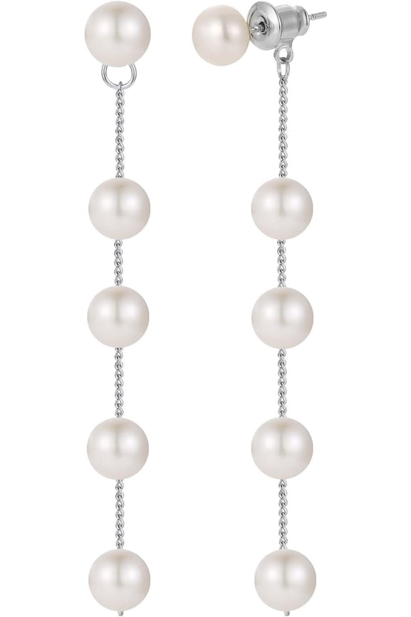 Pearl Earrings For Women 14K Gold Plated Drop Dangling Hoop Earrings For Bridal, Bridesmaids, Wedding, Valentine'S Day Gifts[Z3999]