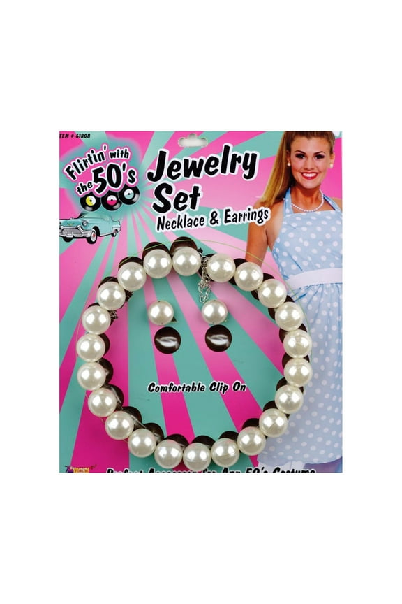 Pearl Earrings and Necklace Set