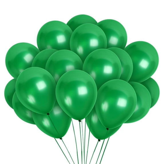 Pearl Emerald Green Balloons - 12 Inch Latex Balloons - 100 Pack