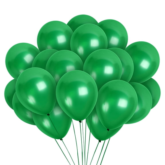Pearl Emerald Green Balloons - 12 Inch Latex Balloons - 72 Pack