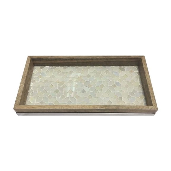 Pearl Escent Mosaic & Wood Trillium Amenity Tray