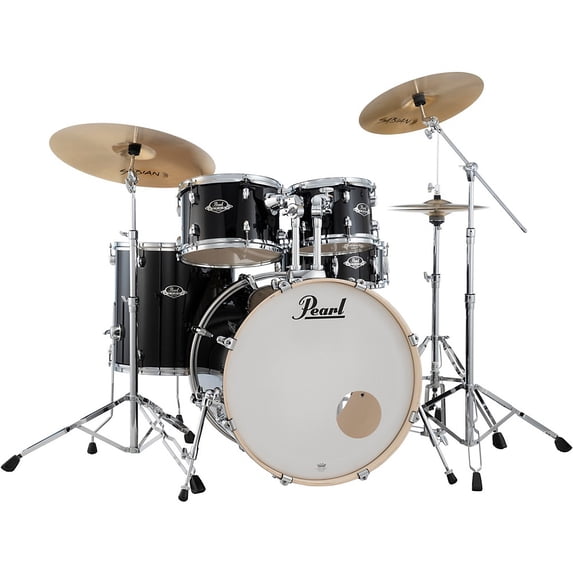Pearl Export EXX 5-Piece Drum Set With Sabian PX Cymbals - Jet Black