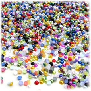 1 Box of Flat Back Pearls Half Round Pearls Beads Luster Loose Beads for  DIY Craft Nail Art Making Jewelry Dress Decorations 